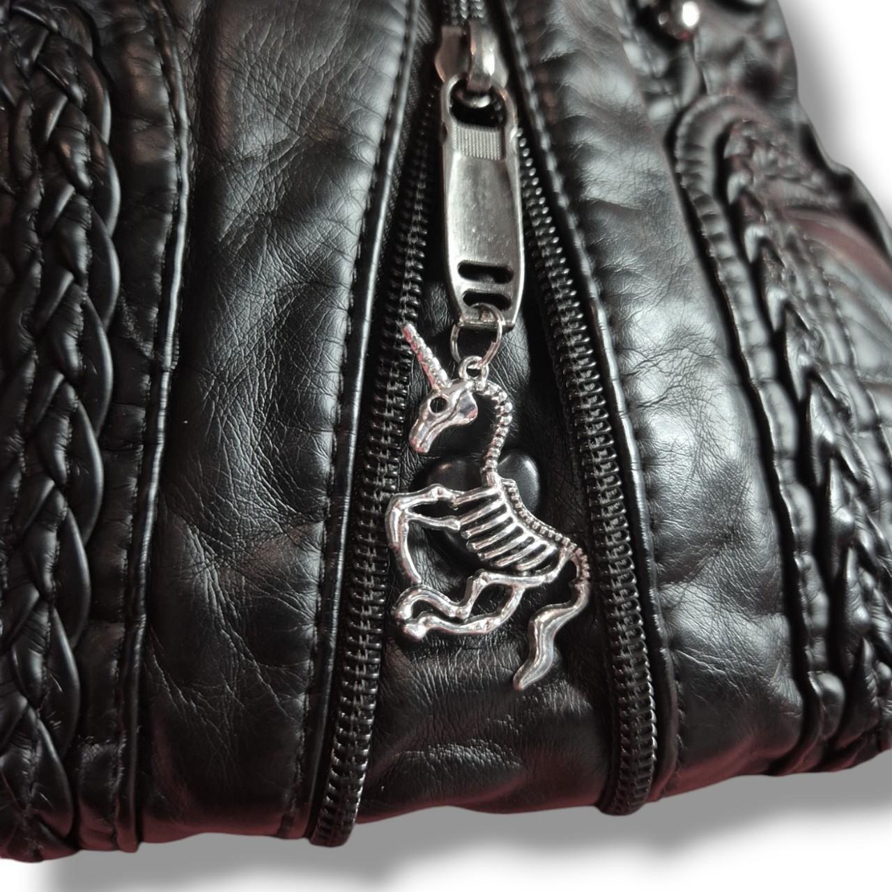 Unicorn skeleton charm handbag