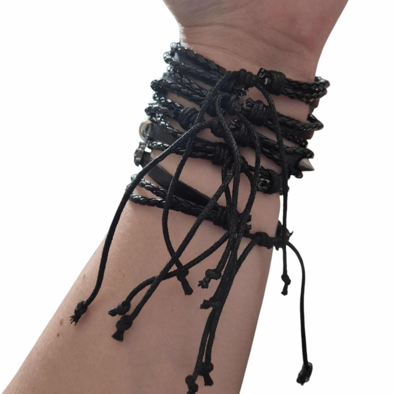 Gothic Casino Skull Bracelet Stack