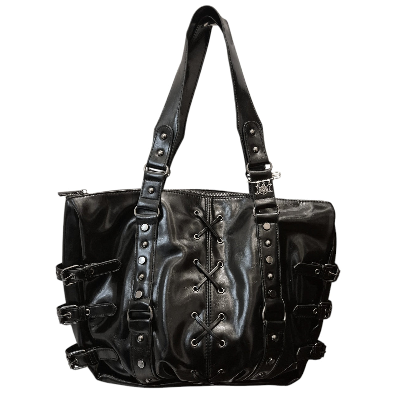 Lace-up detail bucket bag