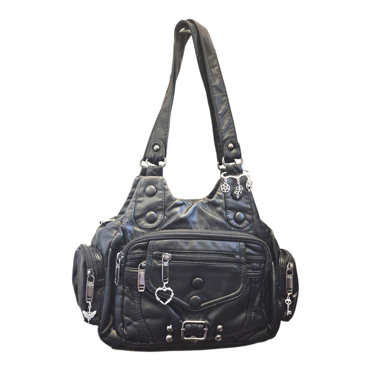 Witchy Brooch & Charms Shoulder Bag