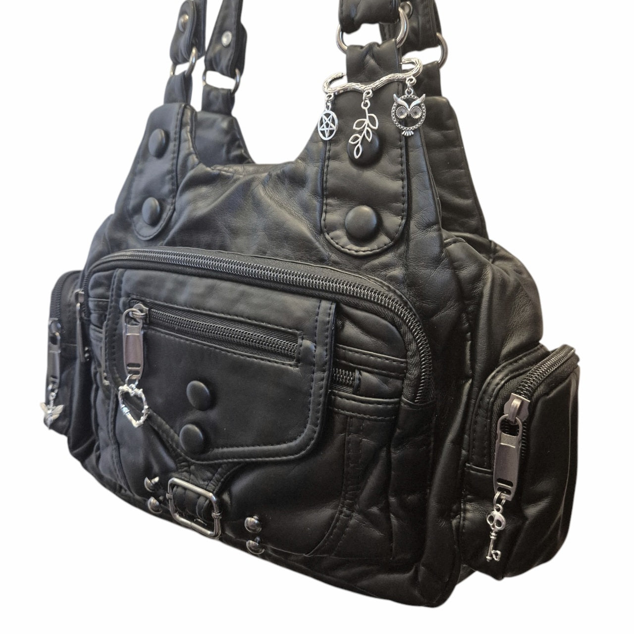 Witchy Brooch & Charms Shoulder Bag