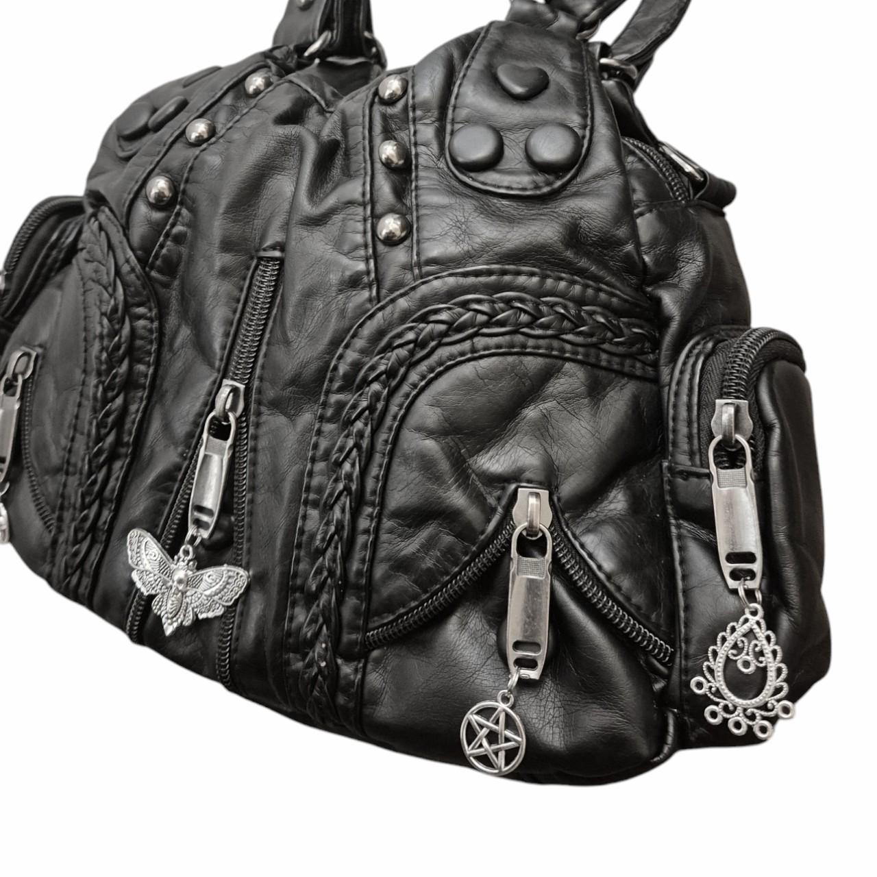 Skull moth witchy charms handbag