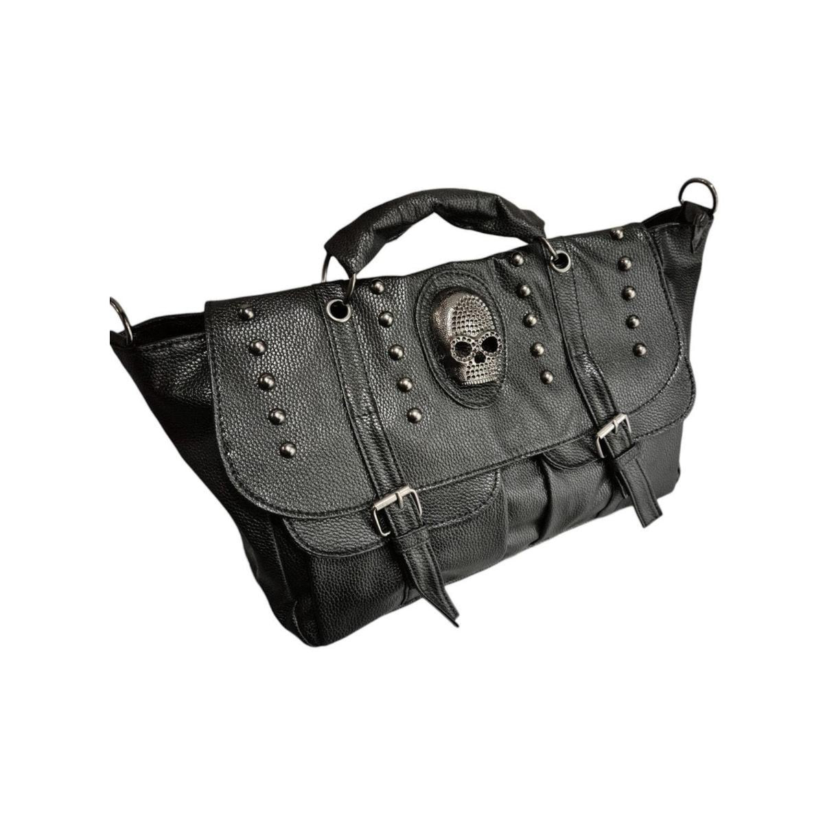 Skull accent oversized handbag
