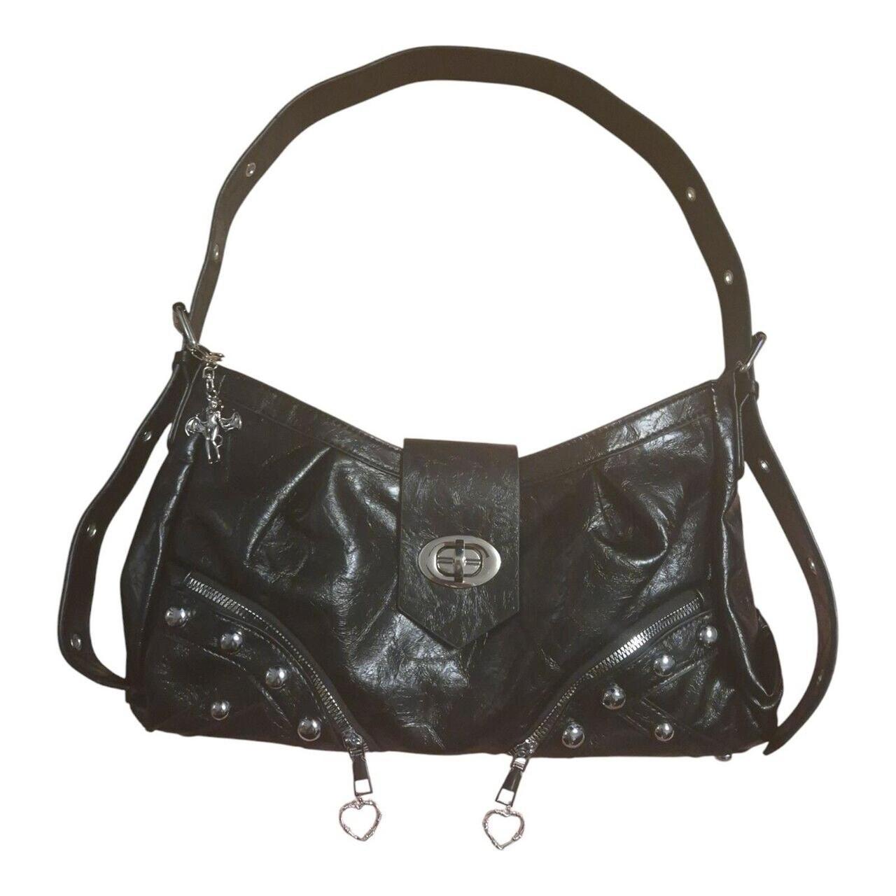 Devilish charm & barbed wire hearts handbag