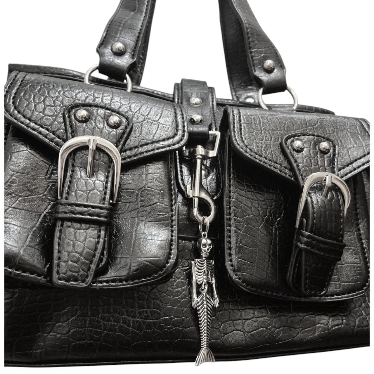 Mermaid skeleton charm satchel bag