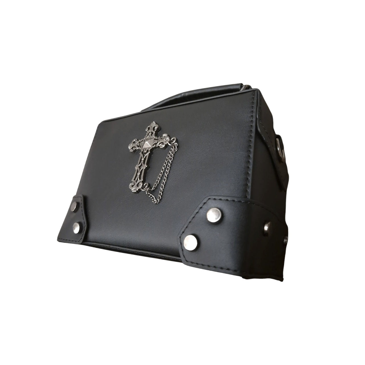 Gothic Cross Embellished Rectangular Handbag