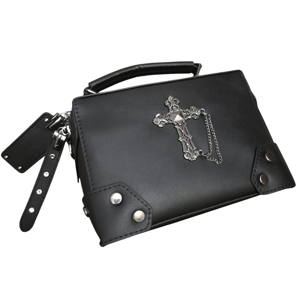 Gothic Cross Embellished Rectangular Handbag
