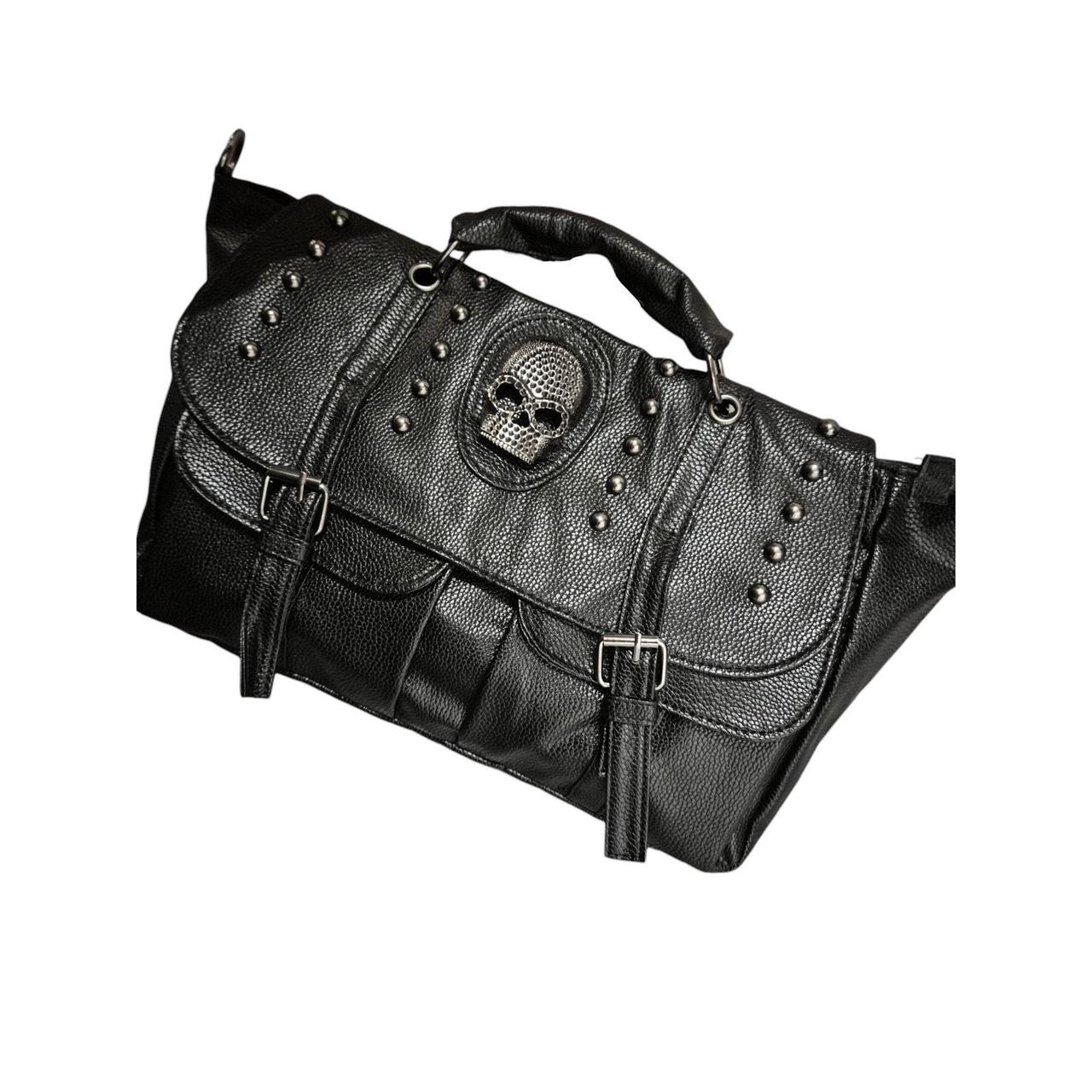 Skull accent oversized handbag