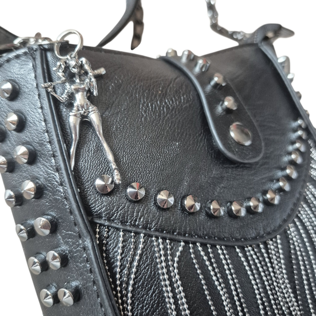 Badass Babe Studded Tassel Crossbody Bag